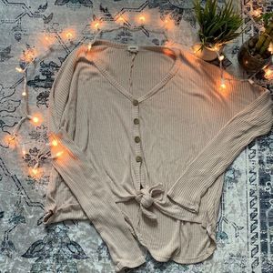 💛Garage button up cardigan with tie